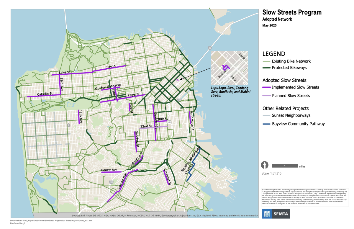 Map of the Slow Streets Program network Map of the Slow Streets Program network