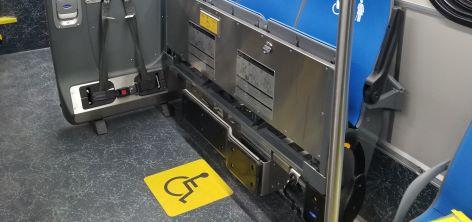 Securement area on a New Flyer Bus Securement area on a New Flyer Bus