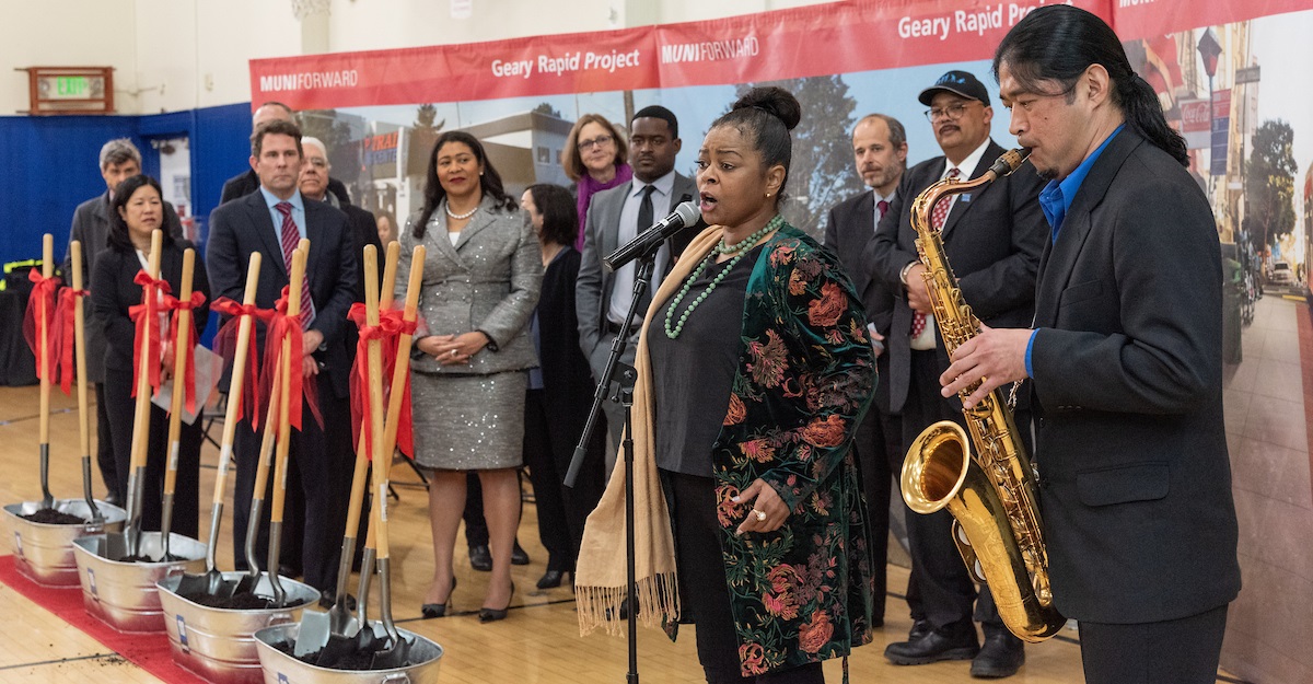 Liz Lane, who cultivated her talent at the historic Third Baptist Church, accompanied by Japanese-American saxophonist Masaru Koga performing “Lift Every Voice and Sing.”