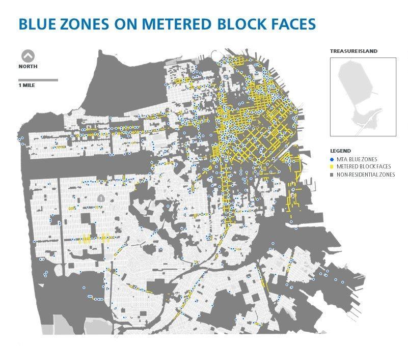 Blue Zones on Metered Block Faces