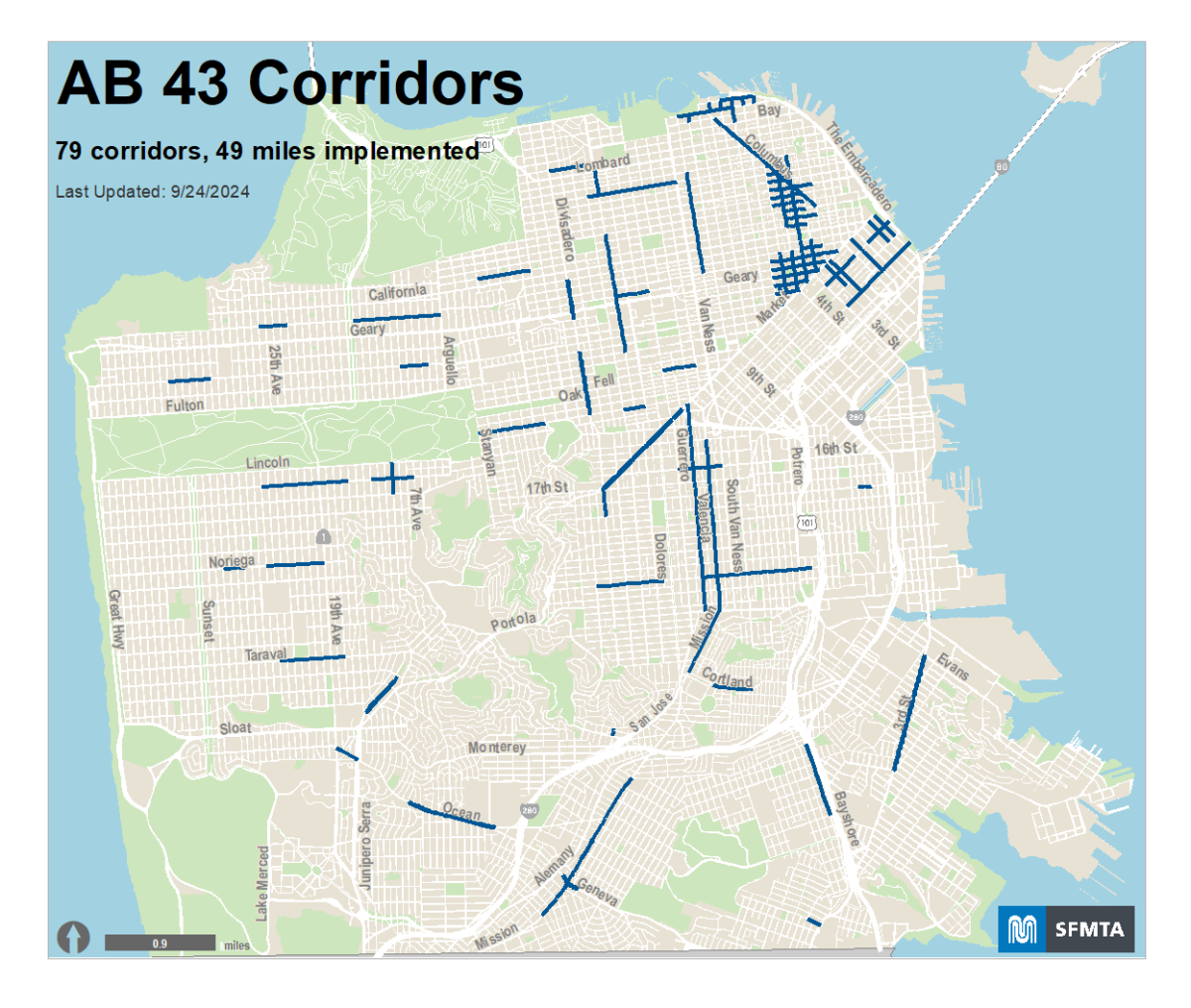 AB 43 Corridors by Sep 24, 2024