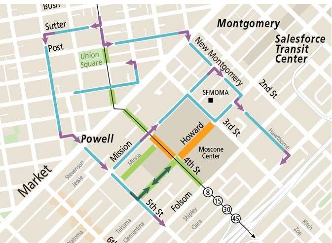 Map of daytime street closures and traffic reroutes during Sept. 16-19, 6 a.m. to 8 p.m.