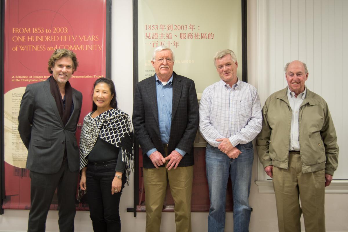 Group photo of Stephen Brett, Amy Chung, James Reilly, Ivor Bradley, and Mike O'Connor.