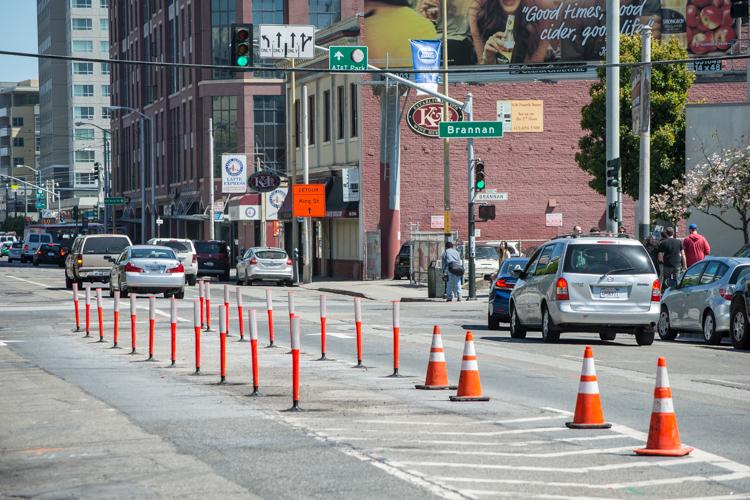 This site on 4th Street north of Brannan will be the future location of the 4th and Brannan surface station platform.