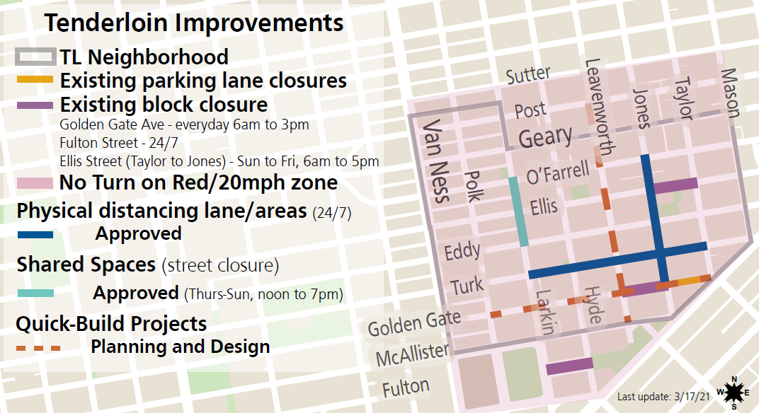 Map of proposed changes in Tenderloin.