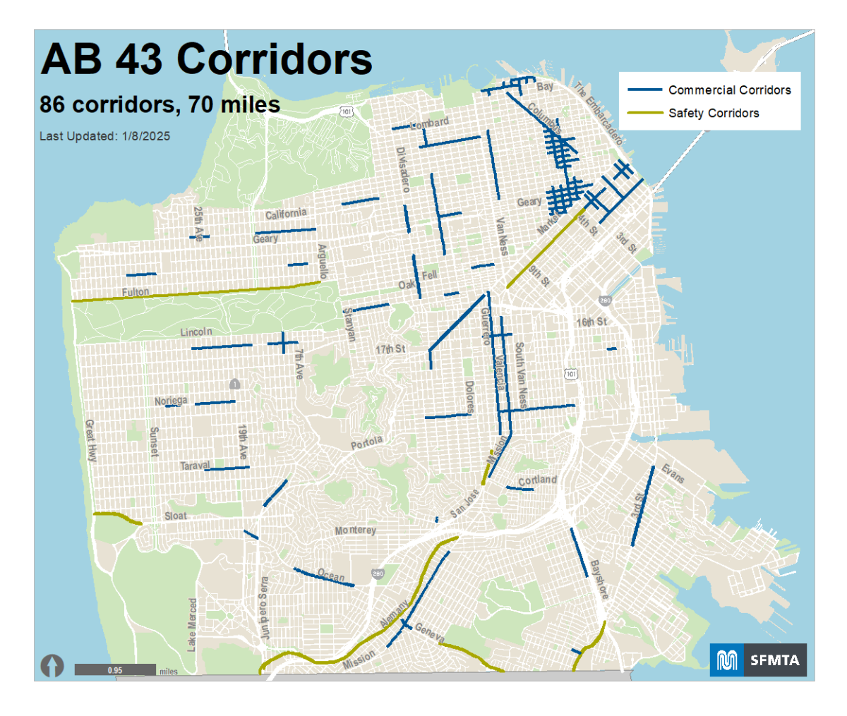 AB 43 Corridors by Jan 8, 2025