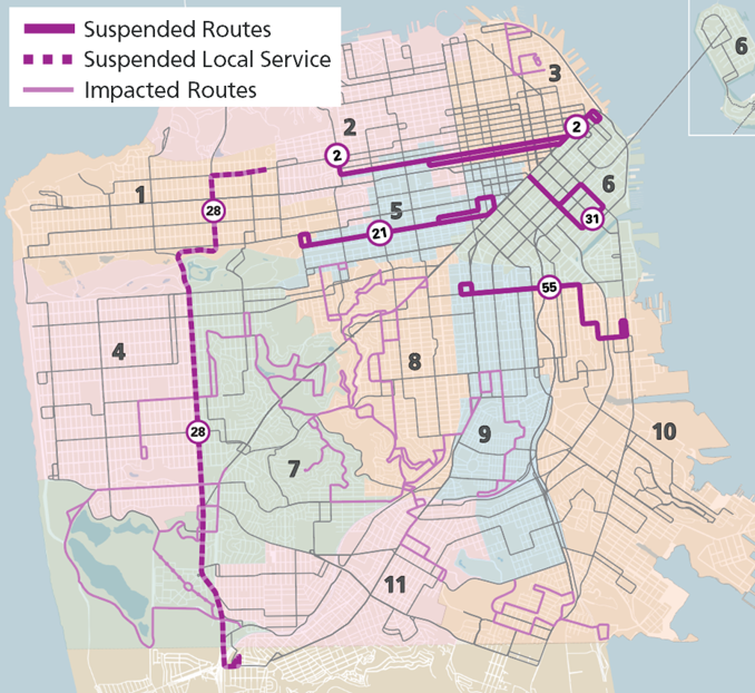 A map of the changes for proposal 3. These changes are described below.