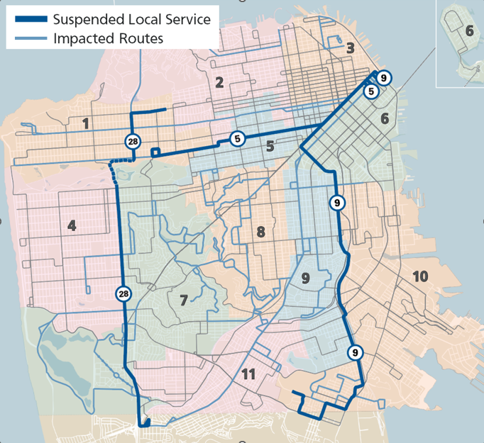 A map of the changes for proposal 2. These changes are described below.