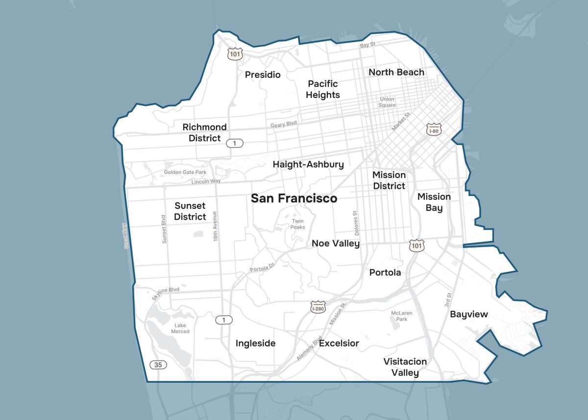 Fog City Access Service Map Fog City Access Service Map
