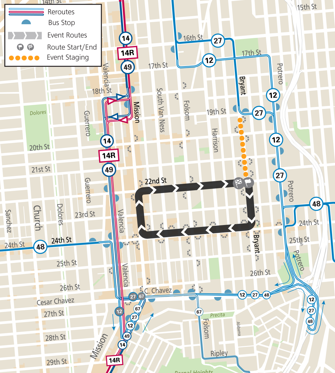 Day of the Dead Reroute Map