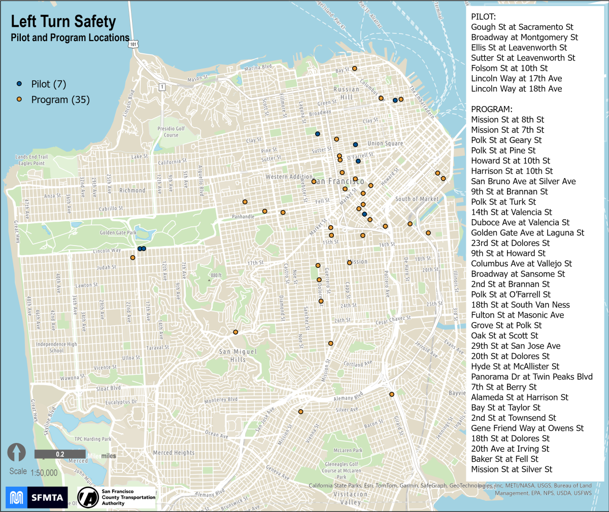 Left Turn Safety Pilot and Program Locations Left Turn Safety Pilot and Program Locations