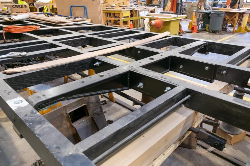 metal framework of bolster