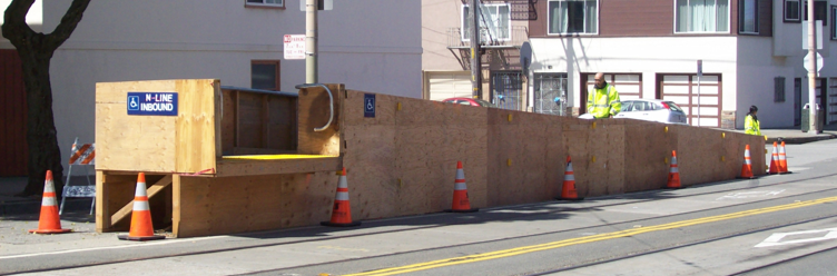 Temporary wooden accessibility ramp
