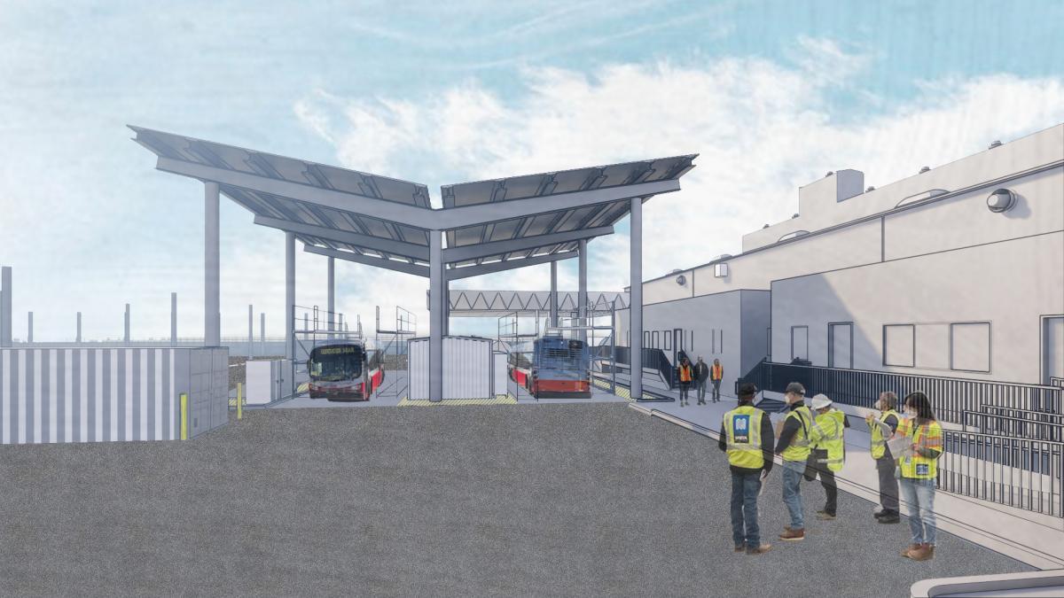 outdoor workbay canopy at 1399 Marin