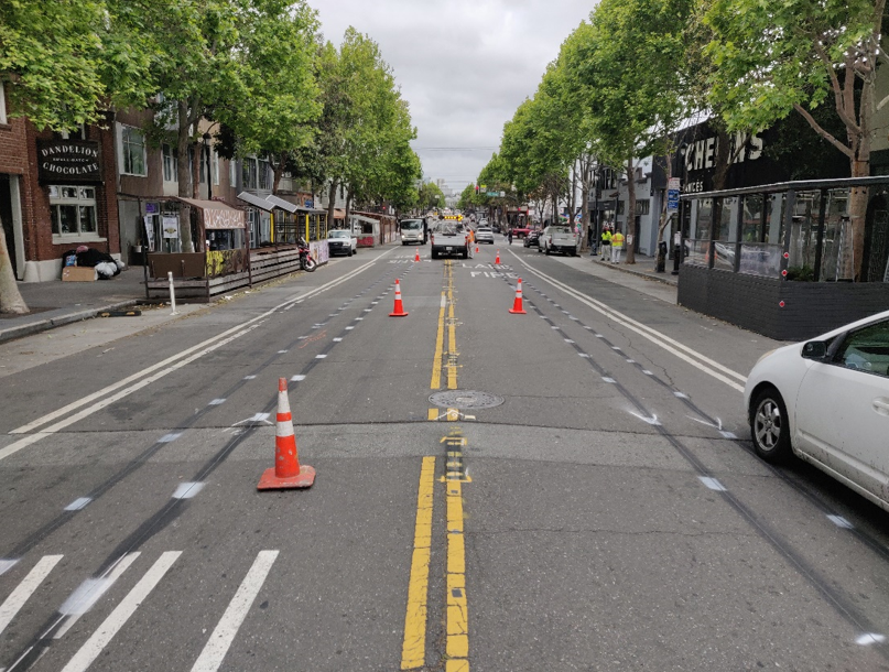 Image of Valencia Street under construction