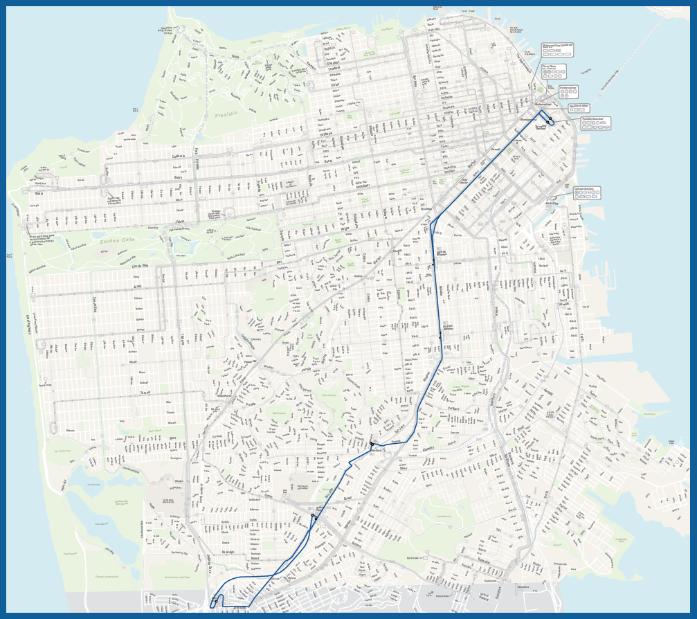 714 BART Early Bird Route Map