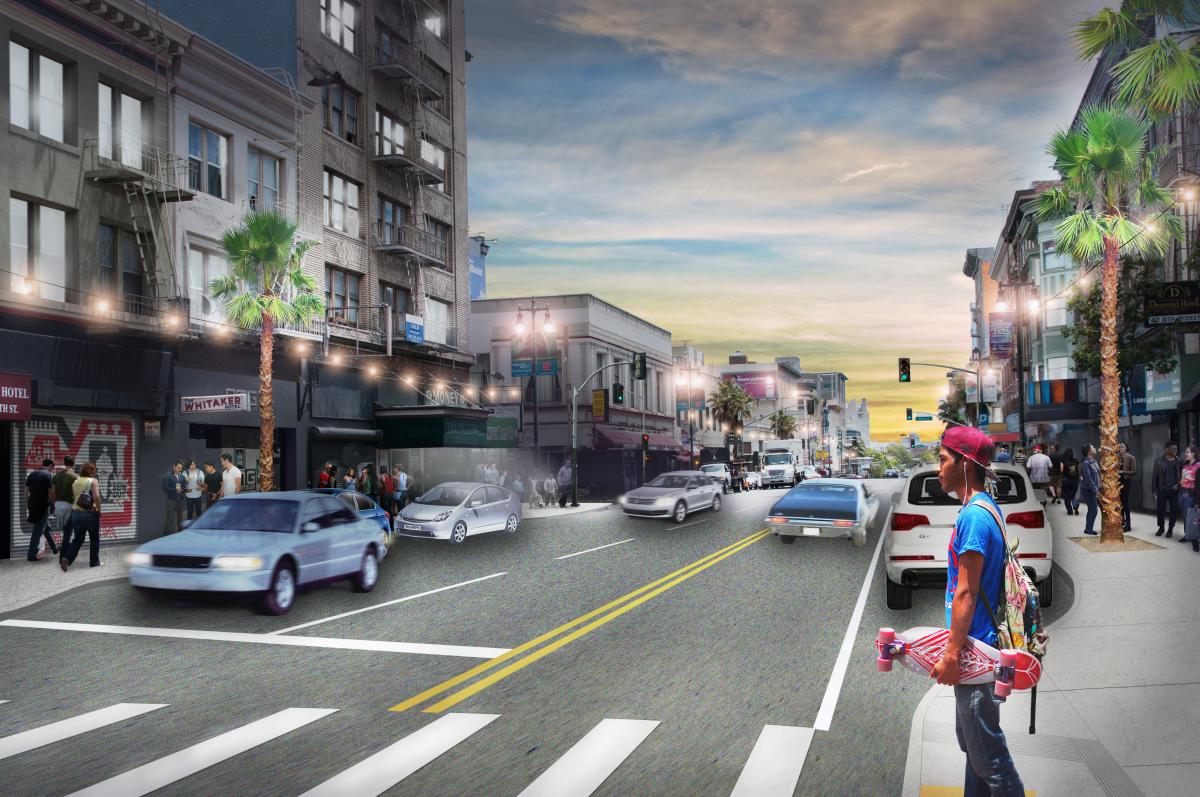 6th Street Pedestrian Safety Project rendering