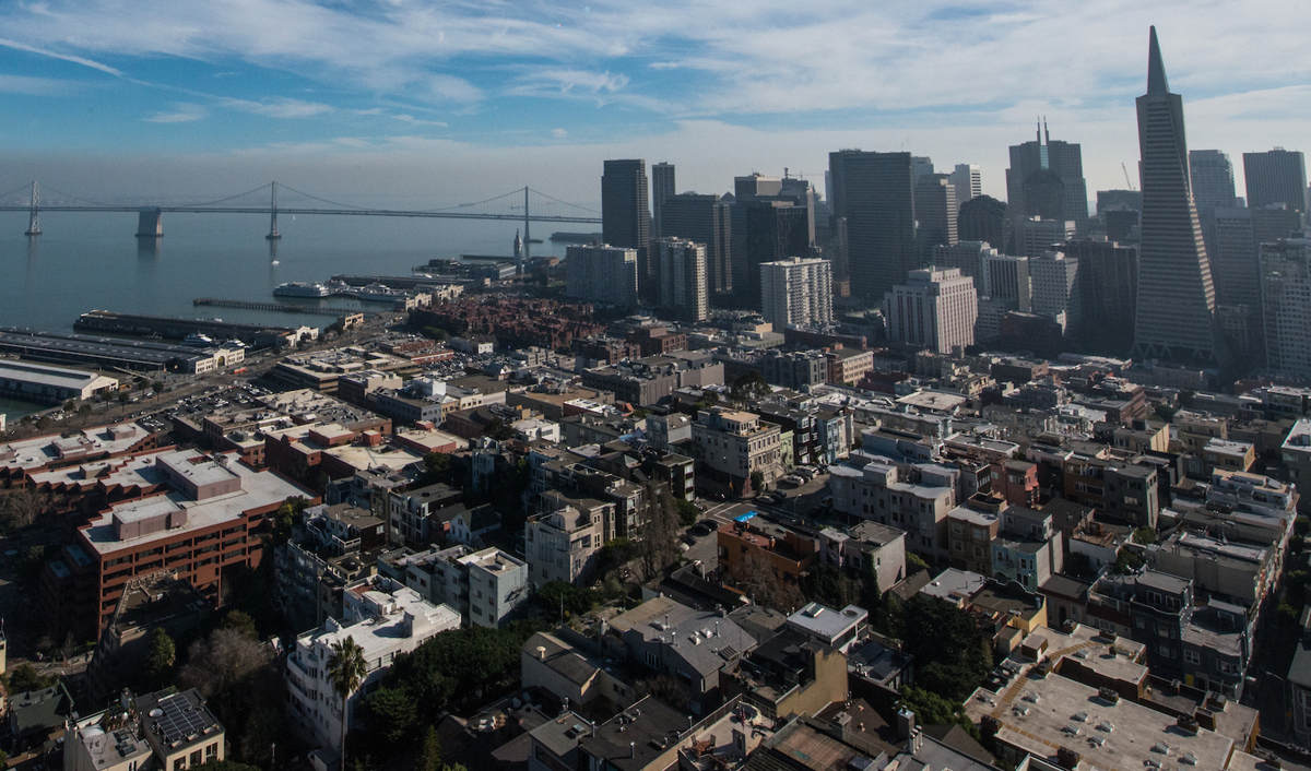 Image from Coit Tower of San Francisco skyline