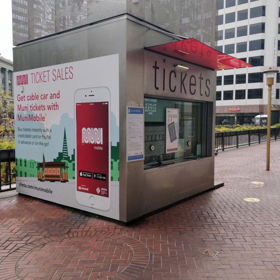 A Customer Service Kiosk at Powell and Market