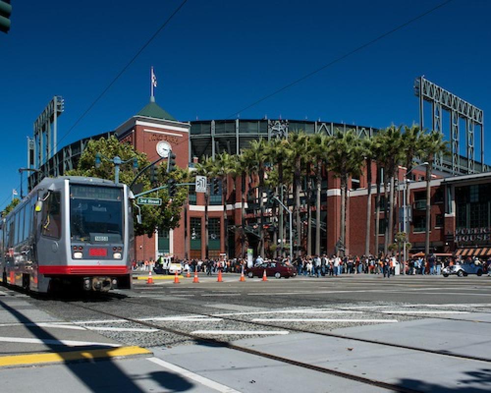 Baseball fans using Muni to get to AT&T Park