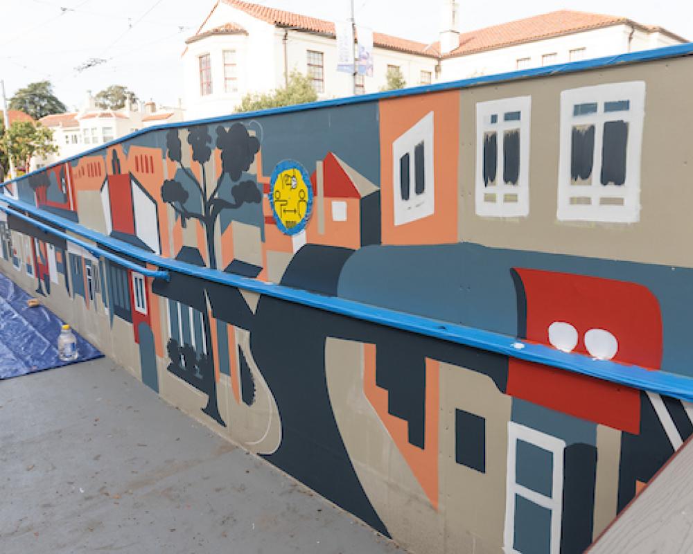 Platform mural nears completion at West Portal