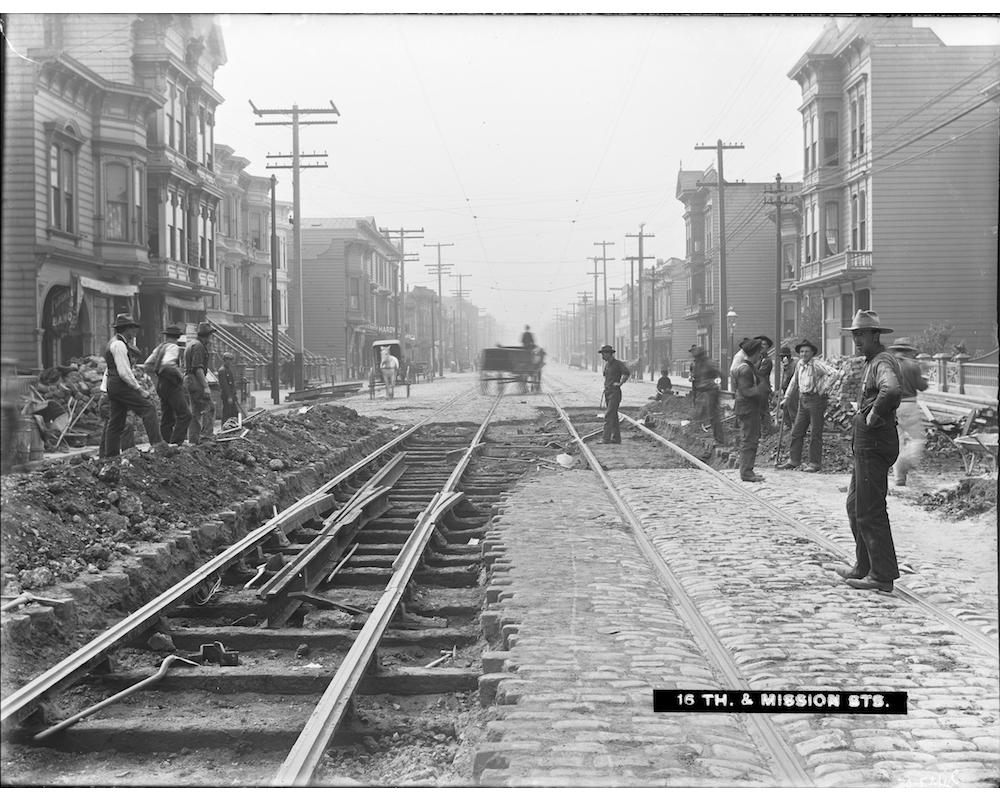 streetcar track construction