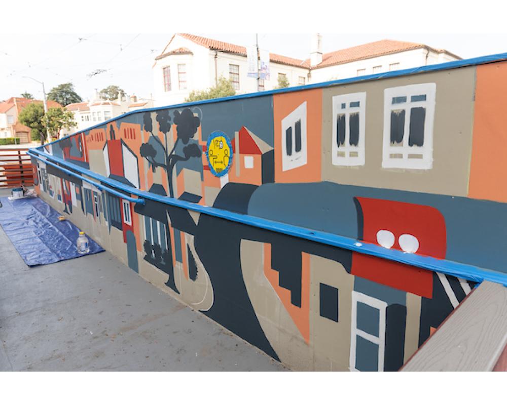 Platform mural nears completion at West Portal