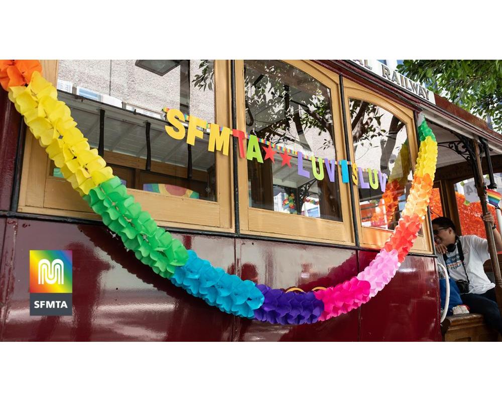 Photo of Cable Car with SFMTA Banner