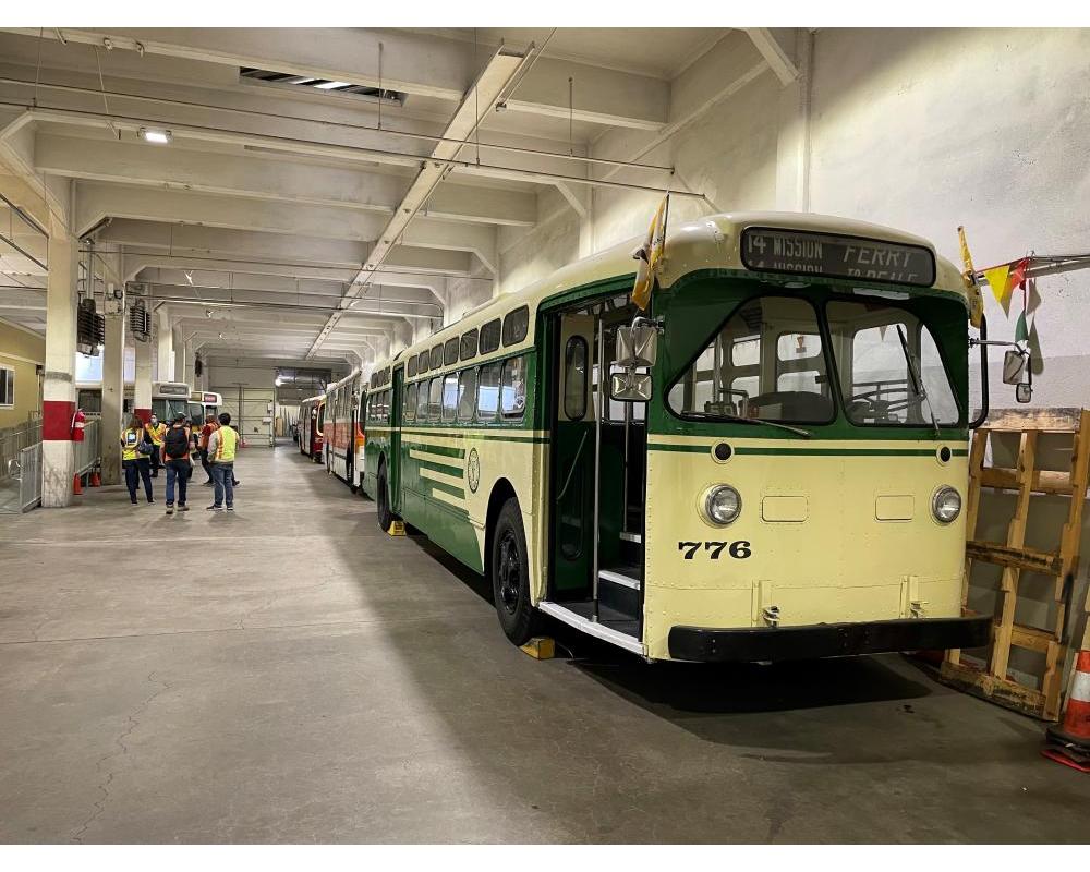 Historic vehicles stored at Presidio Bus Yard 