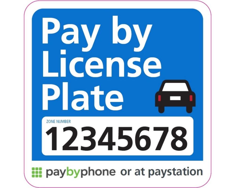 Pay by License plate meter sign