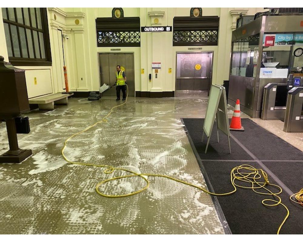 SFMTA Building and Grounds teams give Forest Hill Station a deep Clean