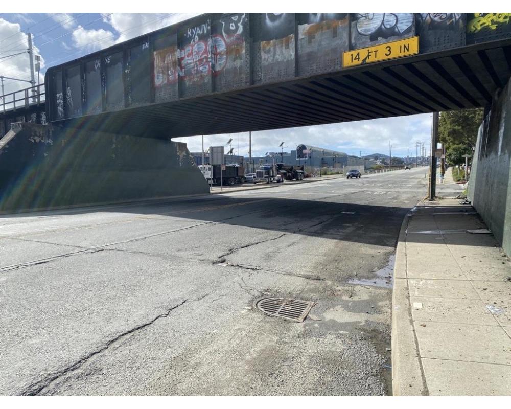 Existing conditions on Cesar Chavez Street at Pennsylvania Avenue looking west.