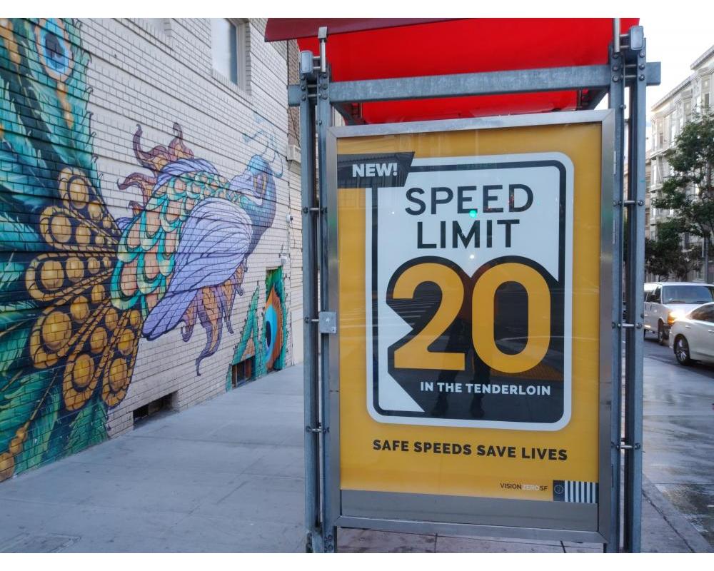 The City’s first neighborhood wide 20 mph zone—reducing speed limits in the Tenderloin