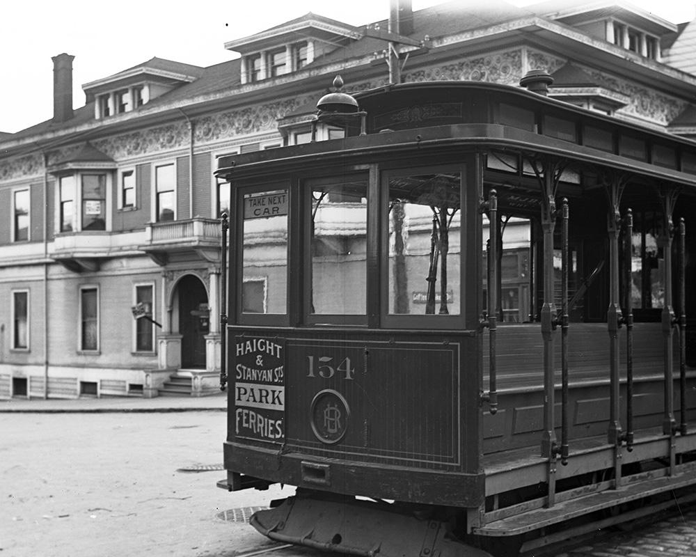In the early 1900s, cable cars operated in many SF neighborhoods. This cable car is on Haight Street in 1905.