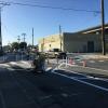 Paint Shop crew members working on striping changes at the intersection of Indiana & 25th