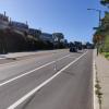 Clipper Street looking uphill with protected bikeway