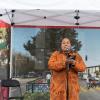 Utopia Hammond recites spoken word at the post-ceremony community celebration