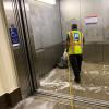 Custodians give the elevators at Forest Hill a deep clean