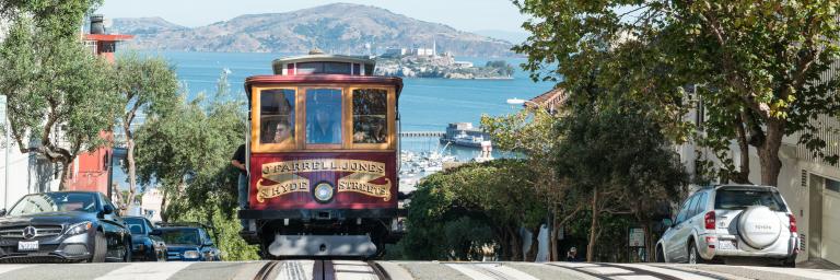 Image of Cable car with bay view