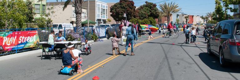Families in the Bayview participating in the Play Streets program