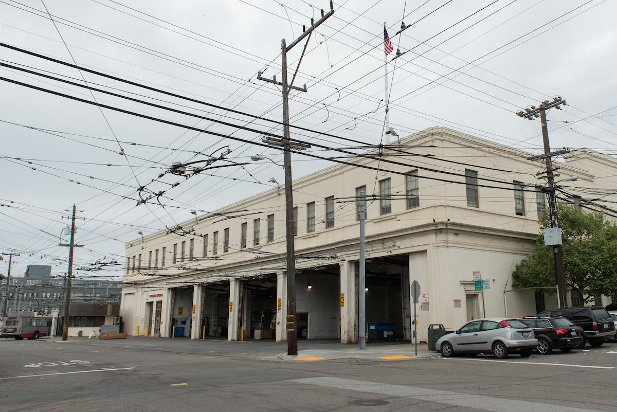 Photo of Muni's Potrero Yard facility