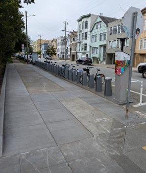 Relocated bike-share location and new parking on 14th Avenue.