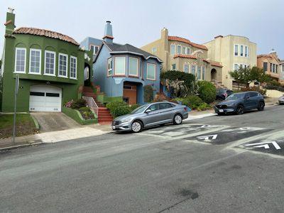 Three new speed cushions - similar to speed humps - extend across Wawona Street