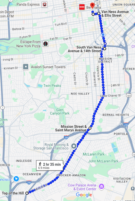 Route of Cruzada Guadalupana 2024 