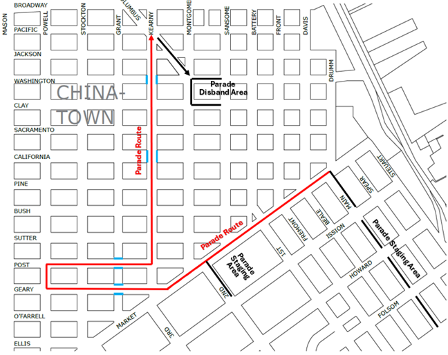 Chinese New Year Parade 2025 route map