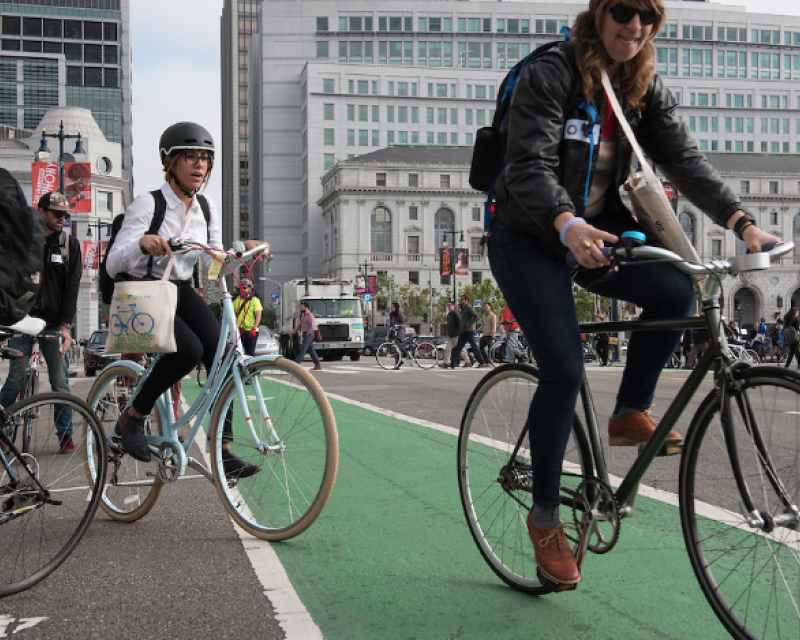 Cyclists on Bike to Work day