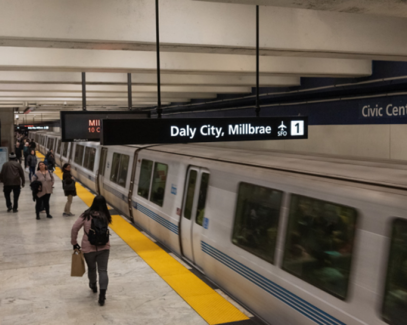 Picture of BART Train in Civic Center Station