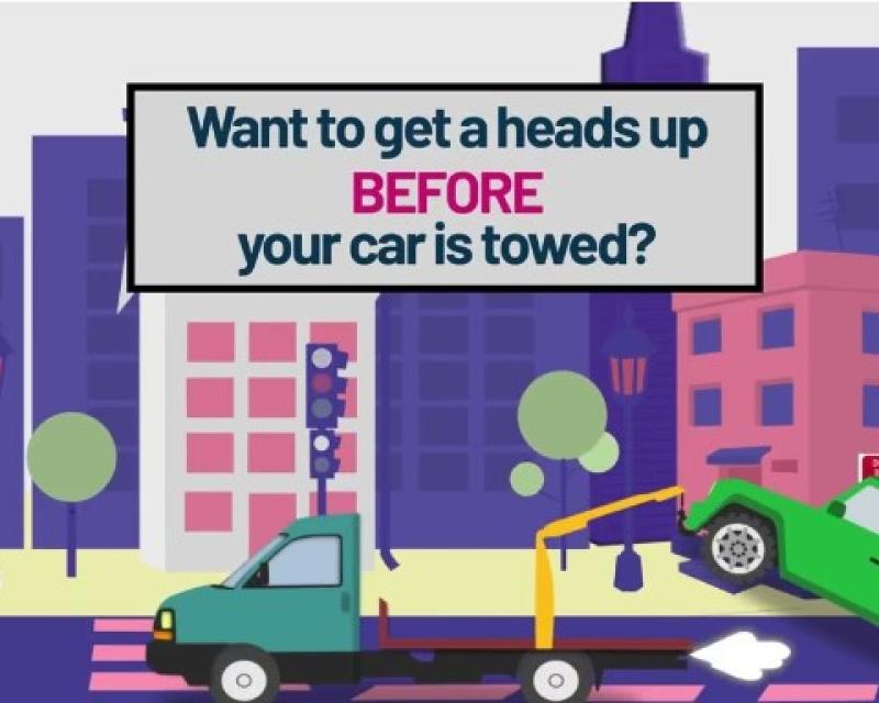 Visual showing a vehicle being towed