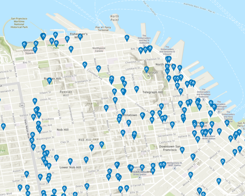 Image of accessible parking locations in San Francisco