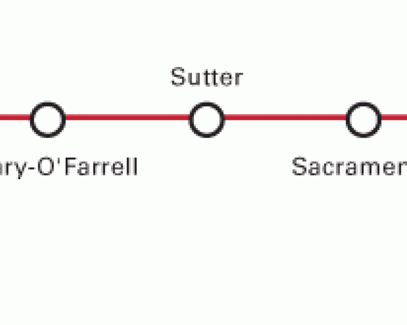 Van Ness BRT Stations map: Market, McAllister, Eddy, Geary-O'Farrell, Sutter, Sacramento, Jackson, Vallejo, Union